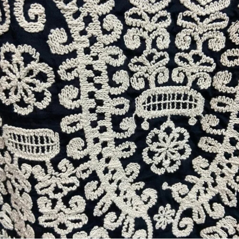 Maeve Anthropologie Black Short Sleeve Embroidered Collared Mini Shirt Dress - Picture 10 of 10